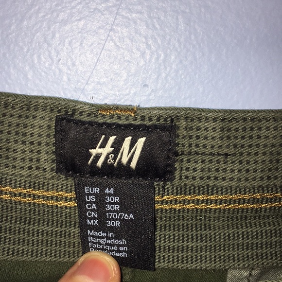 Olive Green H&M Khaki/Chinos Slim Fit 30R - Picture 3 of 3